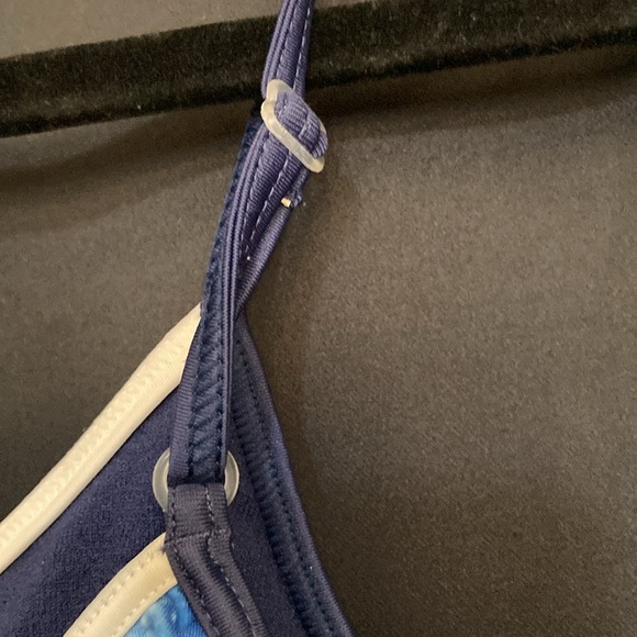 Blue, Wave, Print, Women's, Top, summer, beach, y2k, swim, vintage, boat, 2000s - Picture 5 of 8